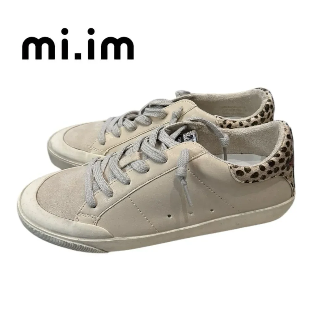 Mi.iM Women's Miracle Miles Amber Beige Leather Sneakers 7.5
